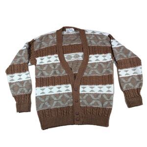 VINTAGE SEARS ROEBUCK AND CO. WOOL GRANDPA KNIT SWEATER.